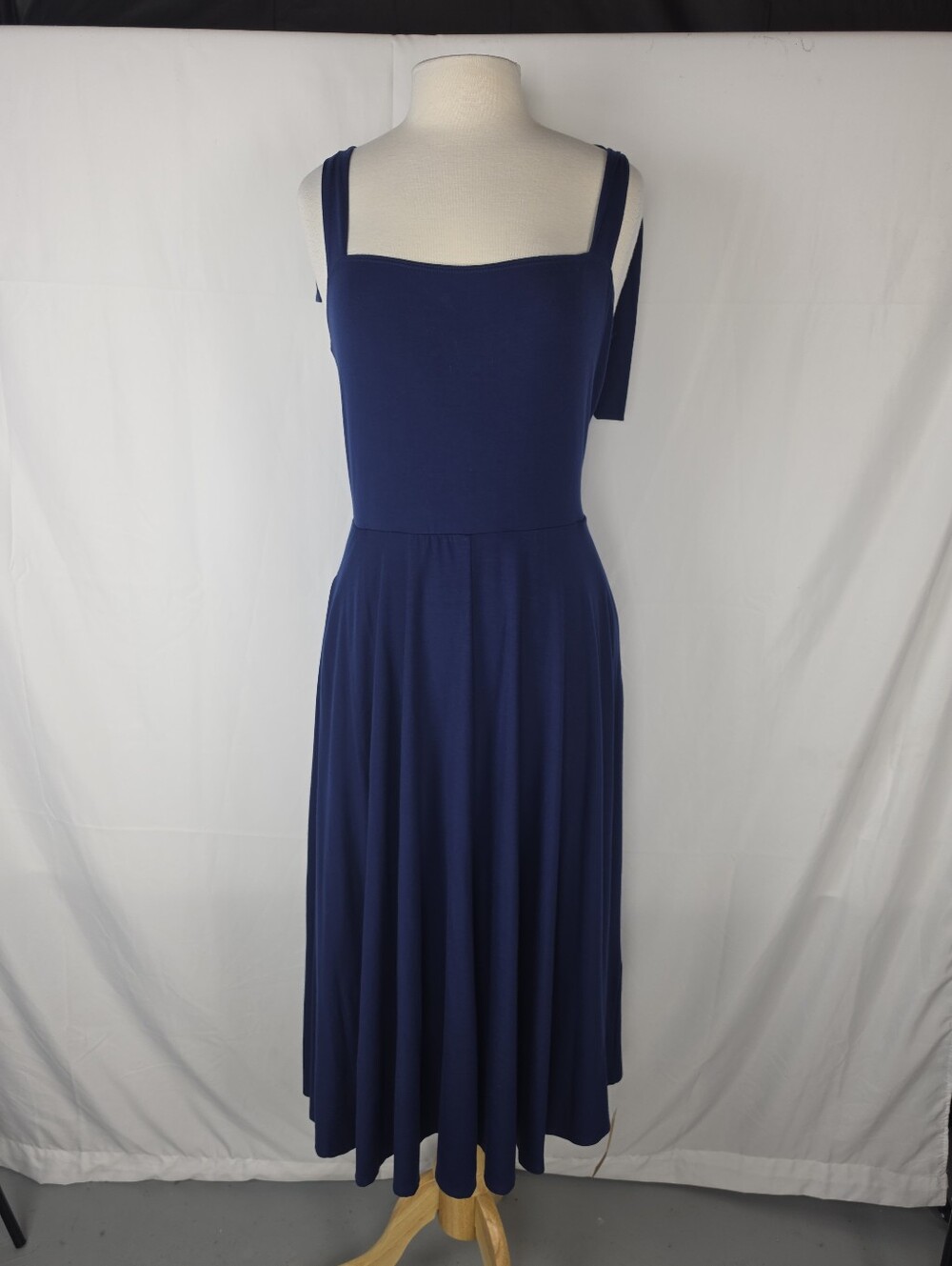 Reformation Edita Midi Dress Danube Blue XL NWT Pockets Romantic Minimalist